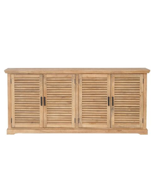 Buffet à 4 portes bois de manguier Paran II beige - 200 x 40 x 90 cm