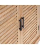 Buffet à 4 portes bois de manguier Paran II beige - 200 x 40 x 90 cm