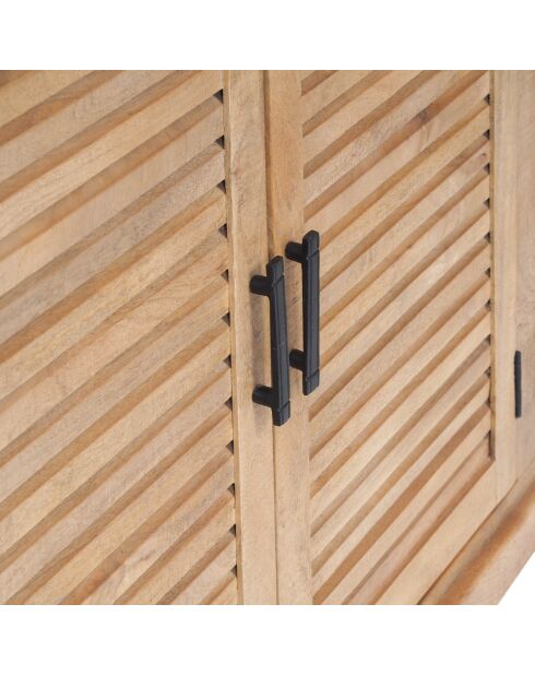 Buffet à 4 portes bois de manguier Paran II beige - 200 x 40 x 90 cm