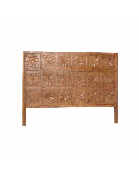 Tête de lit king size sculptée 180 cm Manguier Sculture II beige - 185 x 4 x 125 cm