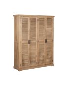 Armoire 4 portes bois de manguier Paran II beige - 150 x 50 x 190 cm
