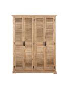 Armoire 4 portes bois de manguier Paran II beige - 150 x 50 x 190 cm
