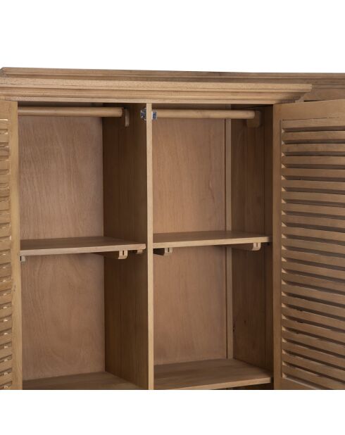 Armoire 4 portes bois de manguier Paran II beige - 150 x 50 x 190 cm