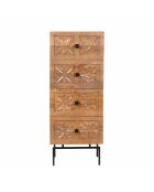 Cómoda Manguier Sculture II beige con 4 cajones, 45 x 40 x 115 cm