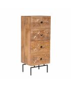 Cómoda Manguier Sculture II beige con 4 cajones, 45 x 40 x 115 cm