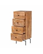 Cómoda Manguier Sculture II beige con 4 cajones, 45 x 40 x 115 cm