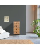 Cómoda Manguier Sculture II beige con 4 cajones, 45 x 40 x 115 cm