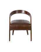 Fauteuil en cuir Matador II marron - 62 x 74 x 68 cm