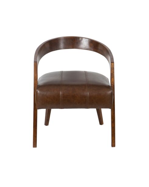 Fauteuil en cuir Matador II marron - 62 x 74 x 68 cm