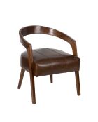 Fauteuil en cuir Matador II marron - 62 x 74 x 68 cm