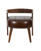 Fauteuil en cuir Matador II marron - 62 x 74 x 68 cm