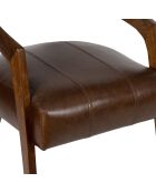 Fauteuil en cuir Matador II marron - 62 x 74 x 68 cm