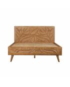 Cama tallada 160 cm en madera maciza de mango Floria beige - 165 x 212 x 110 cm