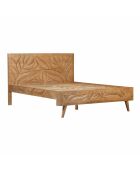 Cama tallada 160 cm en madera maciza de mango Floria beige - 165 x 212 x 110 cm