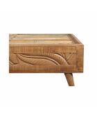 Cama tallada 160 cm en madera maciza de mango Floria beige - 165 x 212 x 110 cm