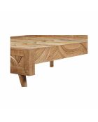 Cama tallada 160 cm en madera maciza de mango Floria beige - 165 x 212 x 110 cm