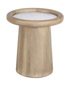 Tavolino con piano in marmo beige Manguier Hurmon - 56 x 56 x 61 cm