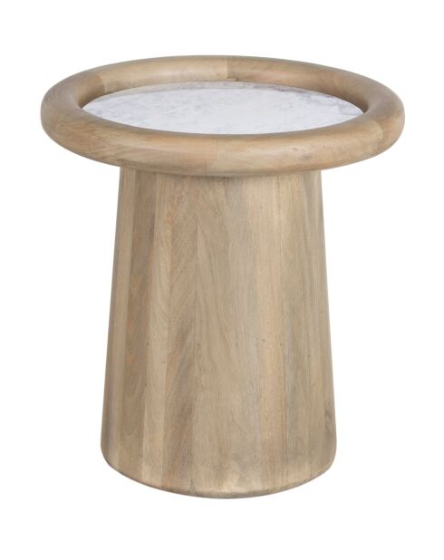 Tavolino con piano in marmo beige Manguier Hurmon - 56 x 56 x 61 cm