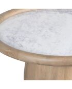 Tavolino con piano in marmo beige Manguier Hurmon - 56 x 56 x 61 cm
