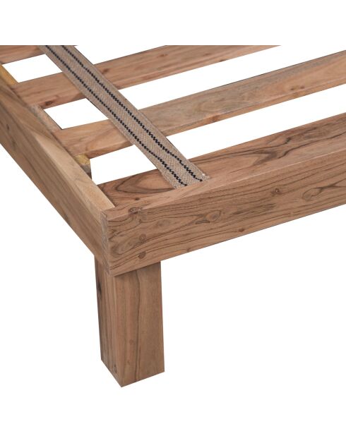 Lit 180x200 bois massif en acacia Bunting beige