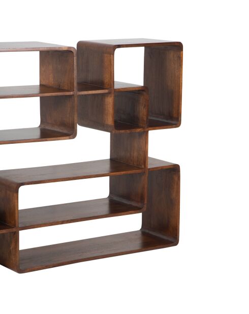 Bibliothèque Grande bois de manguier Alan marron - 165 x 32 x 110 cm