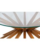 Table basse ronde 110, plateau verre Karta marron - 102 x 102 x 38 cm