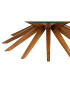 Table basse ronde 110, plateau verre Karta marron - 102 x 102 x 38 cm