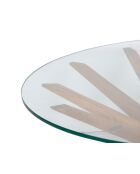 Table basse ronde 110, plateau verre Karta marron - 102 x 102 x 38 cm