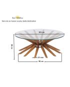Table basse ronde 110, plateau verre Karta marron - 102 x 102 x 38 cm