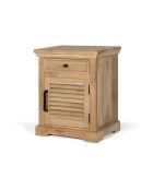 Chevet 1T 1P gauche bois de Manguier Paran II nature - 54 x 40 x 64 cm