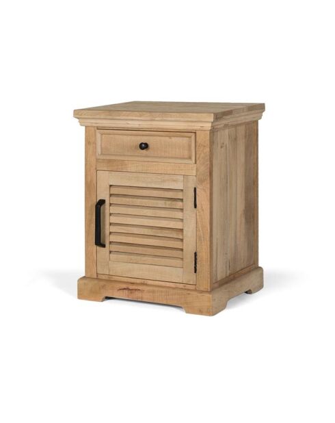 Chevet 1T 1P gauche bois de Manguier Paran II nature - 54 x 40 x 64 cm