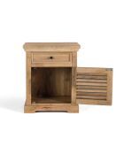 Chevet 1T 1P gauche bois de Manguier Paran II nature - 54 x 40 x 64 cm
