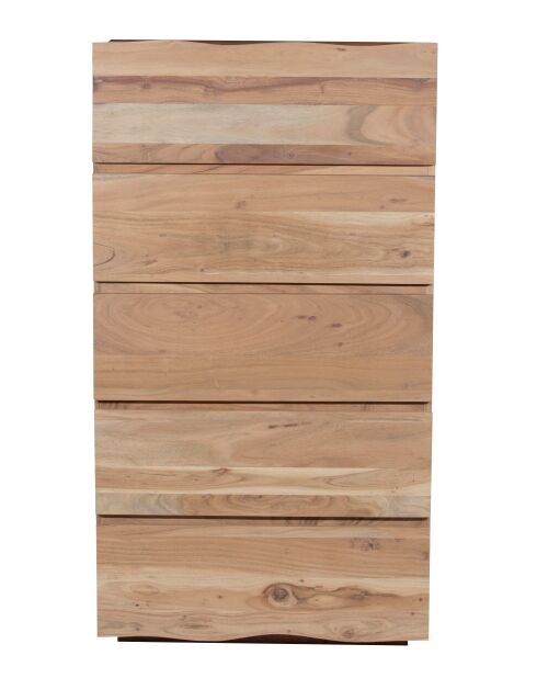 Chiffonnier haut 5 tiroirs Bunting beige - 70 x 45 x 130 cm