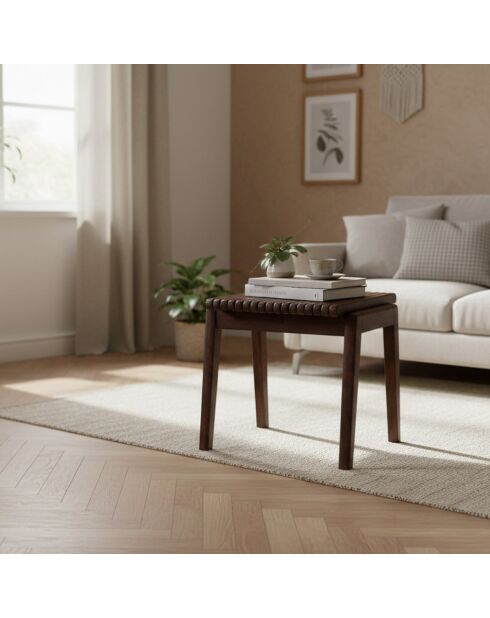 Chaise-tabouret en bois massif manguier Moscow marron - 50 x 51 x 89 cm