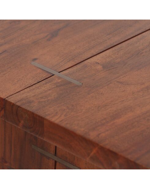 Acacia Sansur bruine bijzettafel met natuurlijke rand - 56 x 56 x 61 cm