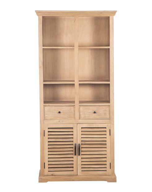 Bibliothèque bois de manguier Paran II beige - 90 x 40 x 180 cm
