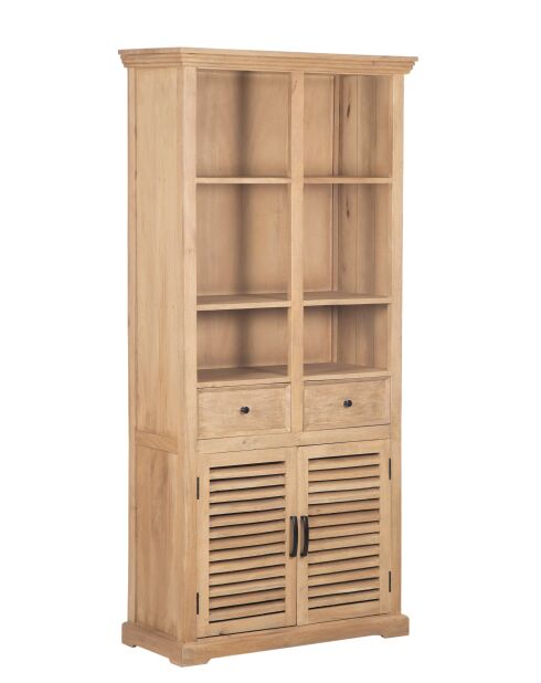 Bibliothèque bois de manguier Paran II beige - 90 x 40 x 180 cm