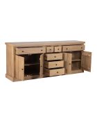 Buffet 7 tiroirs 4 portes Gali beige - 220 x 50 x 90 cm