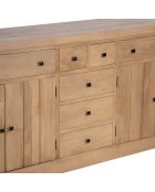 Buffet 7 tiroirs 4 portes Gali beige - 220 x 50 x 90 cm