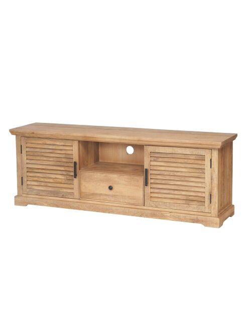 Meuble TV 2P 1T bois de manguier Paran II nature - 170 x 40 x 60 cm