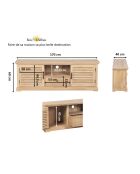 Paran II nature 2P 1T mangohouten tv-meubel - 170 x 40 x 60 cm