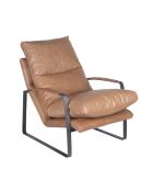 Fauteuil cuir beige Damo beige - 64 x 94 x 91 cm