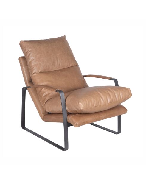 Fauteuil cuir beige Damo beige - 64 x 94 x 91 cm