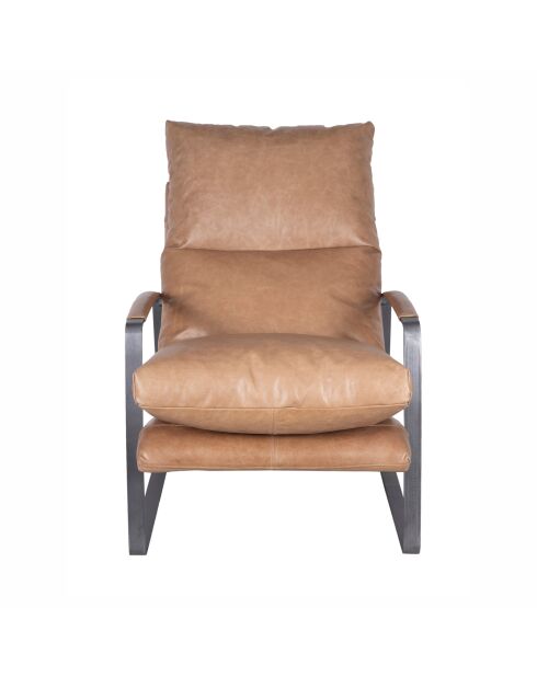 Fauteuil cuir beige Damo beige - 64 x 94 x 91 cm