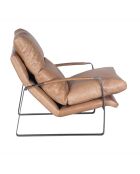 Fauteuil cuir beige Damo beige - 64 x 94 x 91 cm