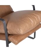 Fauteuil cuir beige Damo beige - 64 x 94 x 91 cm