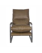 Fauteuil cuir olive vert Damo vert - 64 x 94 x 91 cm
