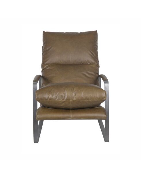 Fauteuil cuir olive vert Damo vert - 64 x 94 x 91 cm