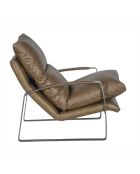 Fauteuil cuir olive vert Damo vert - 64 x 94 x 91 cm