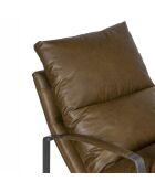 Fauteuil cuir olive vert Damo vert - 64 x 94 x 91 cm